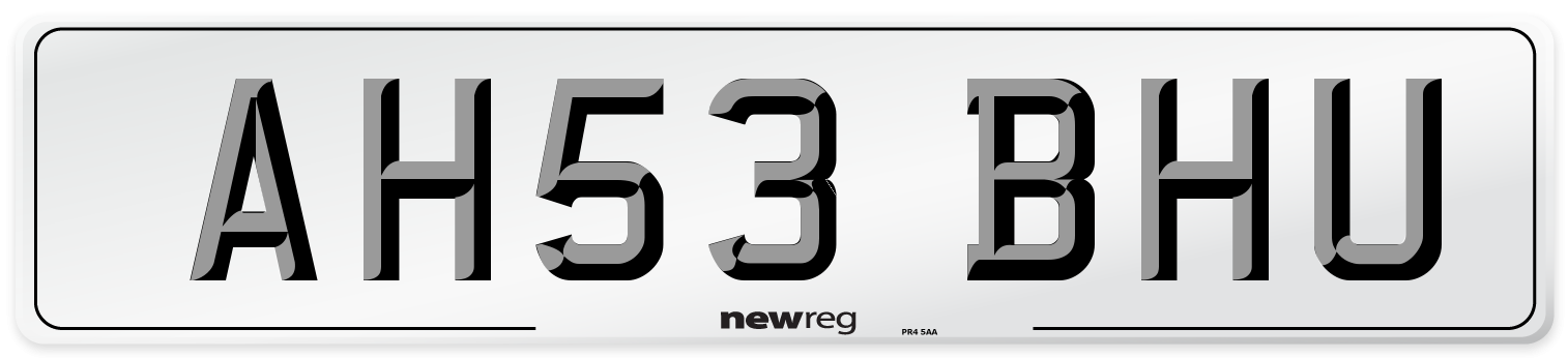 AH53 BHU Number Plate from New Reg